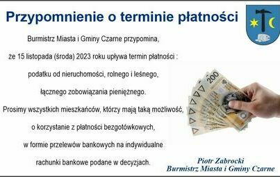 Zdjęcie do   Przypomnienie o terminie płatności