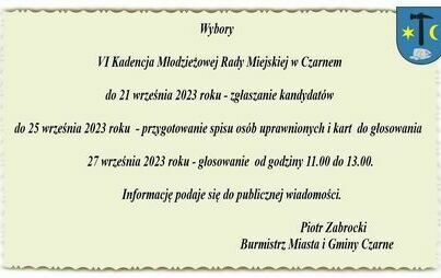 Zdjęcie do Wybory  VI Kadencja Młodzieżowej Rady Miejskiej w Czarnem         