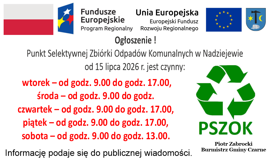 Punkt Selektywnej Zbi&oacute;rki Odpad&oacute;w Komunalnych w&nbsp;Nadziejewie