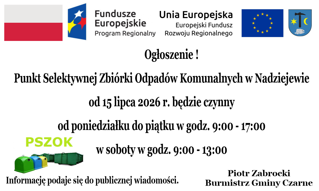 Punkt Selektywnej Zbi&oacute;rki Odpad&oacute;w Komunalnych w&nbsp;Nadziejewie