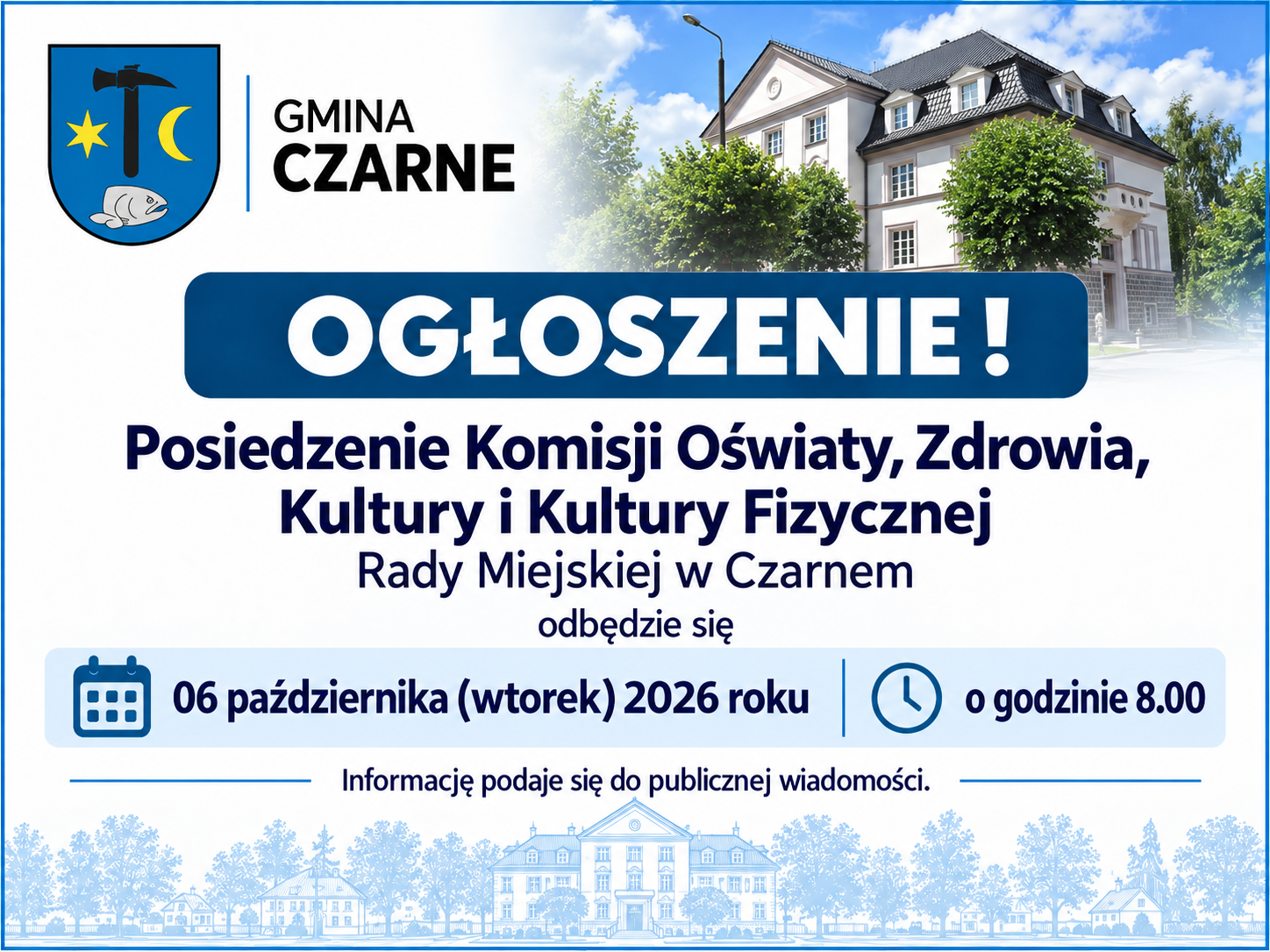 Posiedzenie Komisji Oświaty, Zdrowia,  Kultury i&nbsp;Kultury Fizycznej Rady Miejskiej w&nbsp;Czarnem