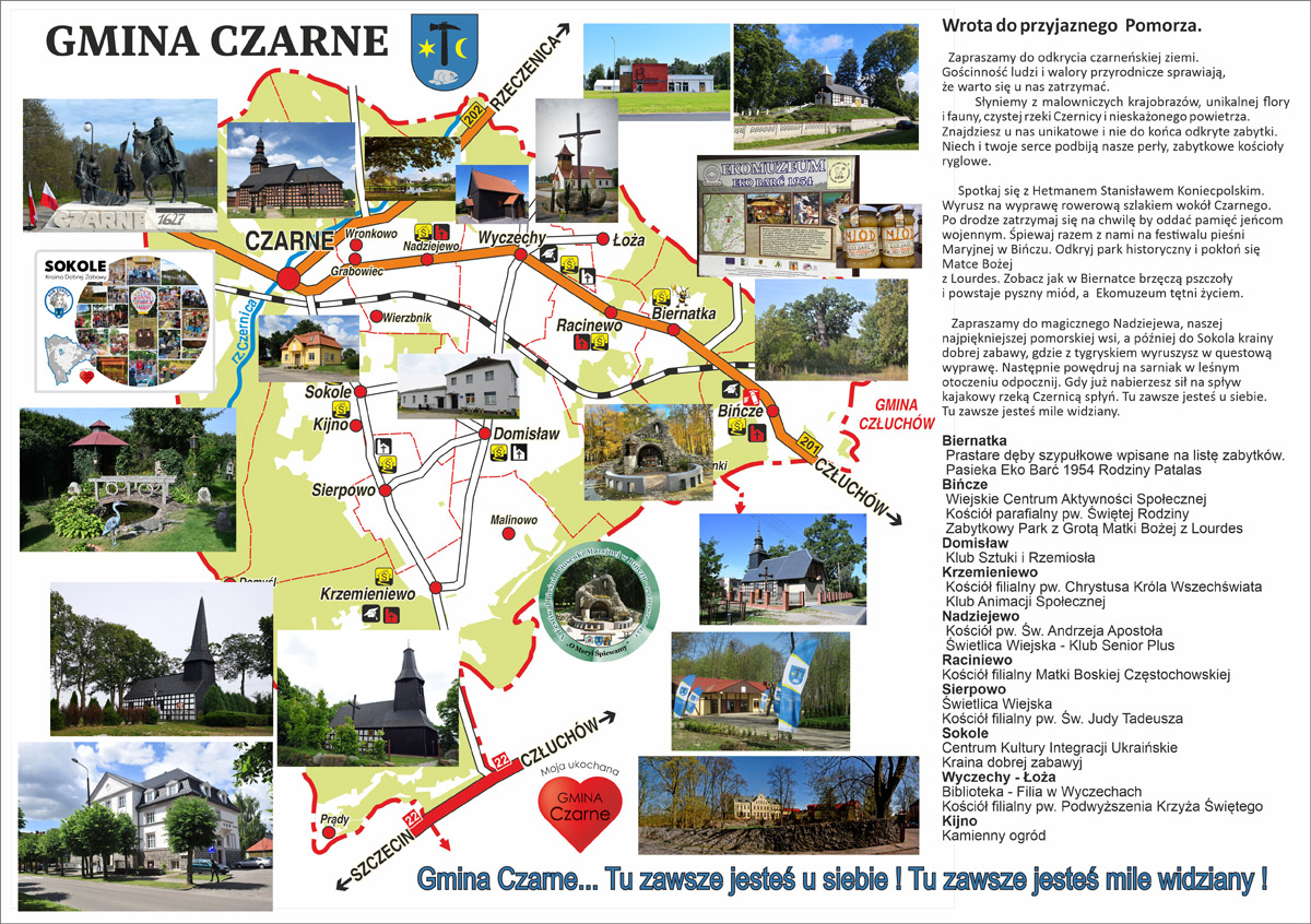 Mapa turystyczna Gminy Czarne