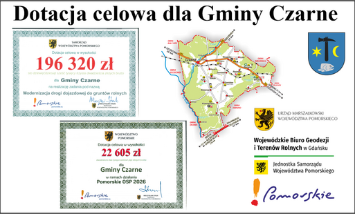 Dotacja celowa dla Gminy Czarne.