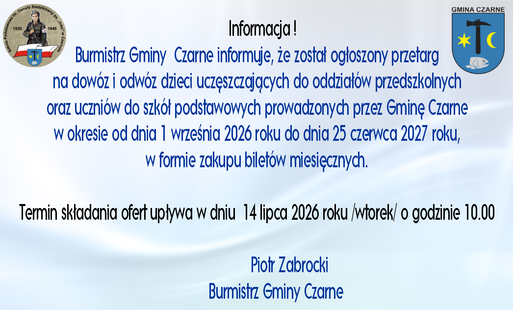 Przetarg na dowóz dzieci do szkół