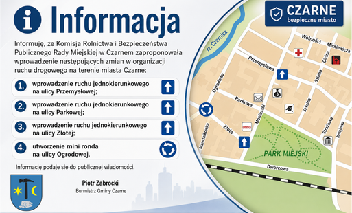 Proponowane zmiany w organizacji ruchu drogowego na terenie miasta Czarne