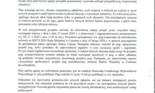 Plan ogólny Gminy Czarne – co warto wiedzieć?