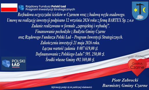 Zdjęcie do Rozbudowa oczyszczalni ściek&oacute;w w Czarnem wraz z budową węzła osadowego.