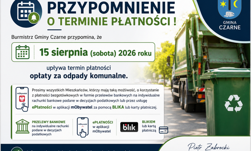 Przypomnienie o terminie płatności ! 15 sierpnia 2026