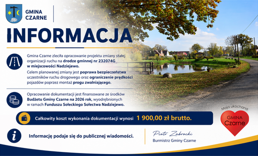 Opracowanie projektu zmiany stałej organizacji ruchu w Nadziejewie