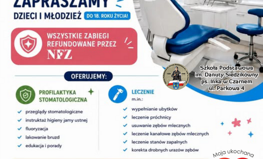 Gabinet stomatologiczny dla dzieci i młodzieży w Czarnem.